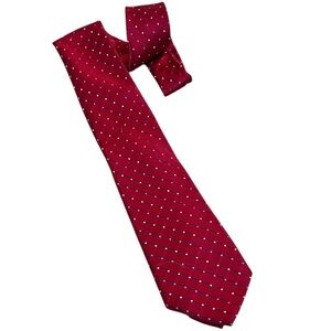 GEOFFREY BEANE HANDMADE POLYESTER SILK BLEND TIE RED BLUE